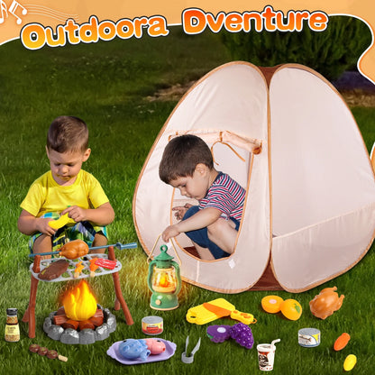 Kids Tent Set with 49 Pieces, Indoor Pop-Up Play Tent for Toddlers Girls 3-6 Years, Christmas Birthday Gift for Kids Girls 3-6 Years.