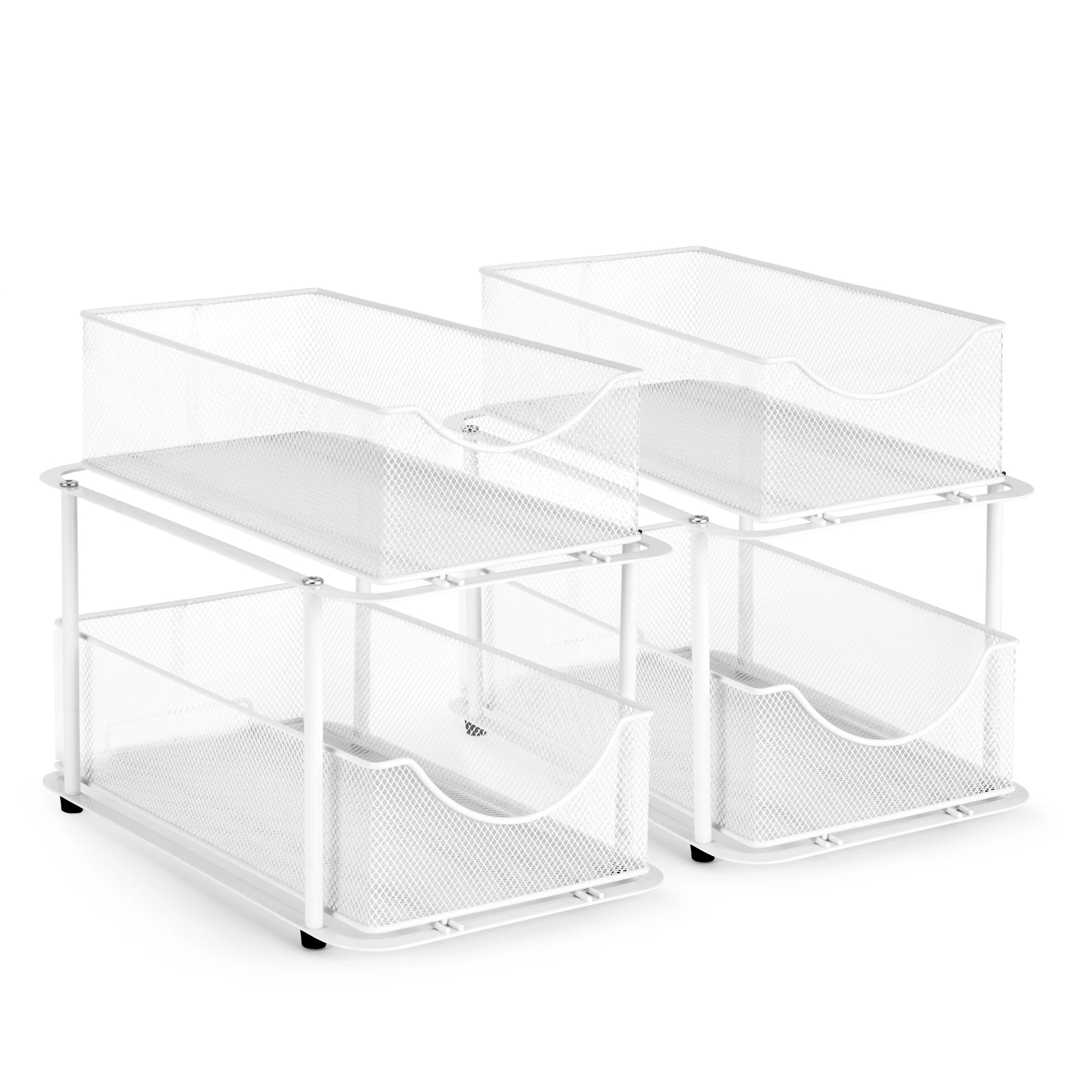 2 Tier under Sink Bathroom Organizers and Storage (2 Pack) - 14" L X 9.3" W X 12.25" H