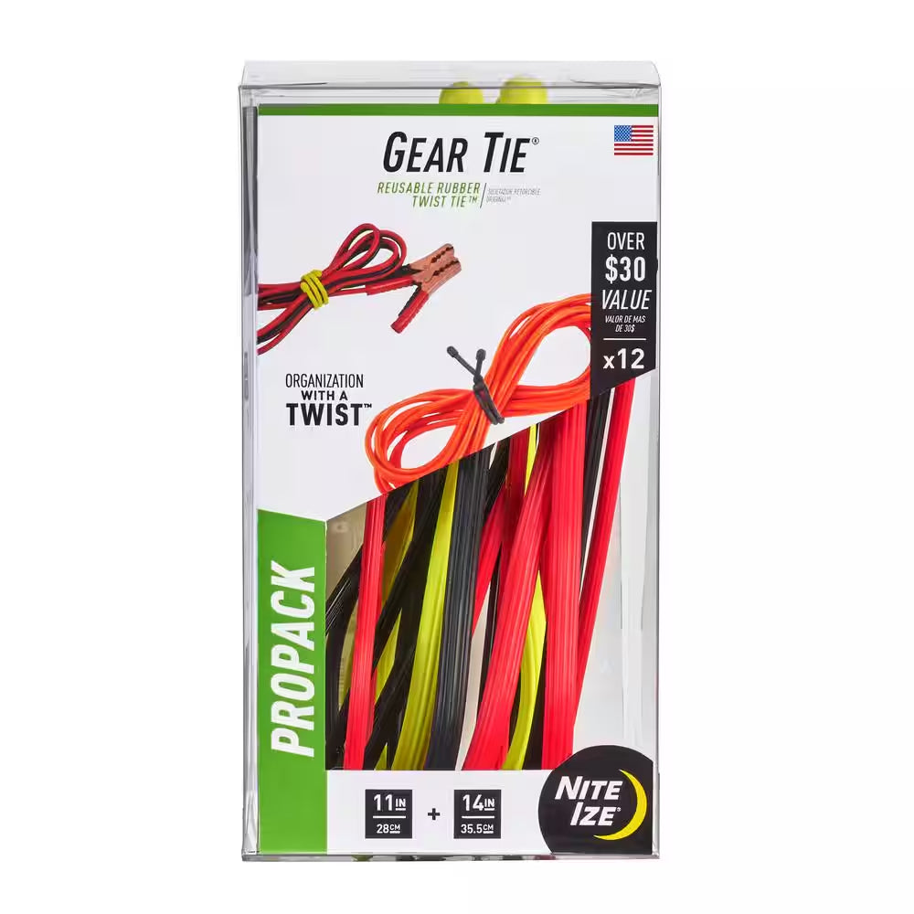 Gear Tie Pro Pack Assortment 12-Pack