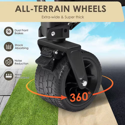 10 Cu. Ft. Foldable Wagon Cart, Black Metal, 550 Lbs. Capacity, Collapsible, Heavy Duty for Yard Work and Outdoor Use