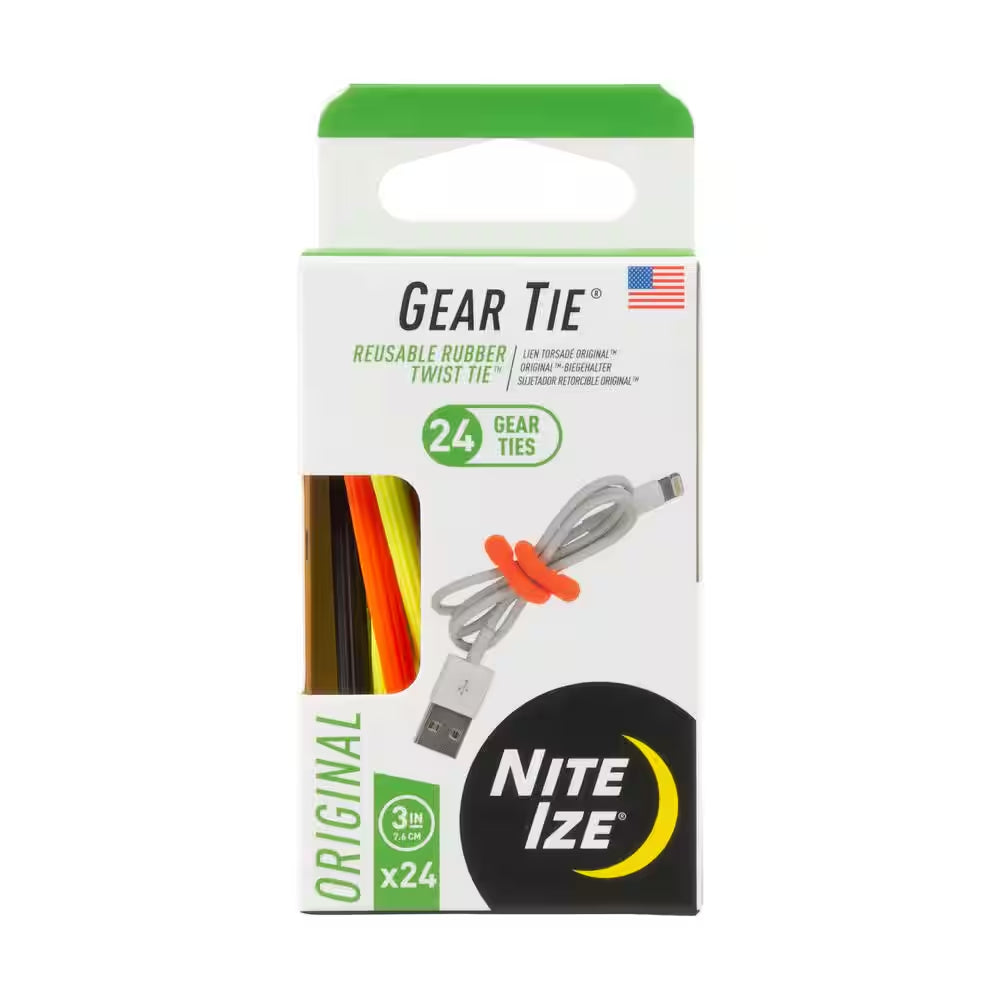 Gear Tie Propack 3 In. - 24-Pack - Assorted