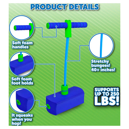Foam Pogo Hopper, Kids Fun and Safe Pogo Stick for Toddlers, Ages 3 and Up, Blue