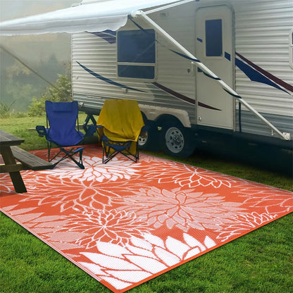 Outdoor Rugs for Patios Clearance 6'X9' Waterproof Patio Mat Plastic Straw Rug Reversible RV Camping Tent Rug outside Area Rug for RV, Patios,Deck, Beach,Balcony, Camping
