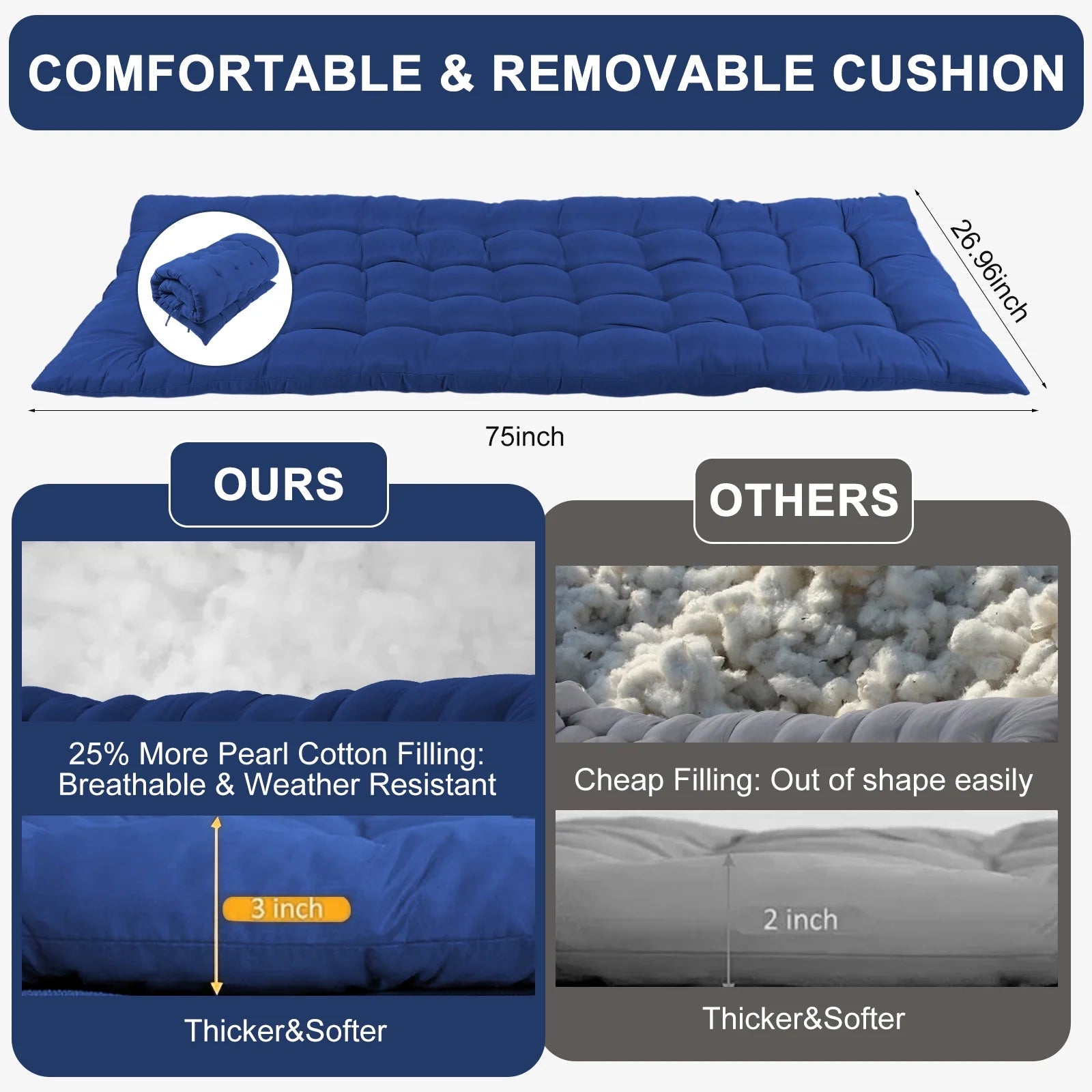 Folding Camping Cot with Pillow, 75" X 28" Heavy Duty Folding Bed Cot with Carry Bag for Traveling Camp Office