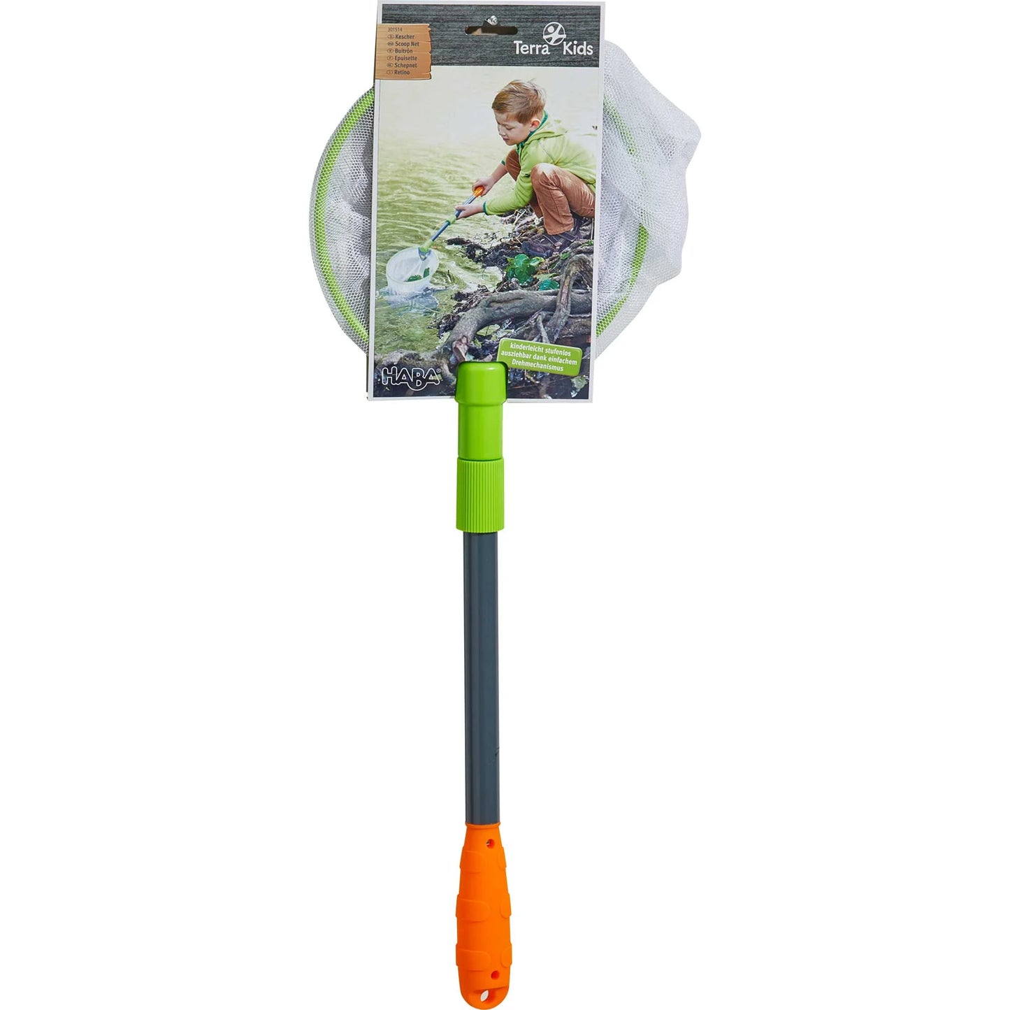 Terra Kids - Scoop Net with Sturdy Adjustable Handle - Great for Land & Water