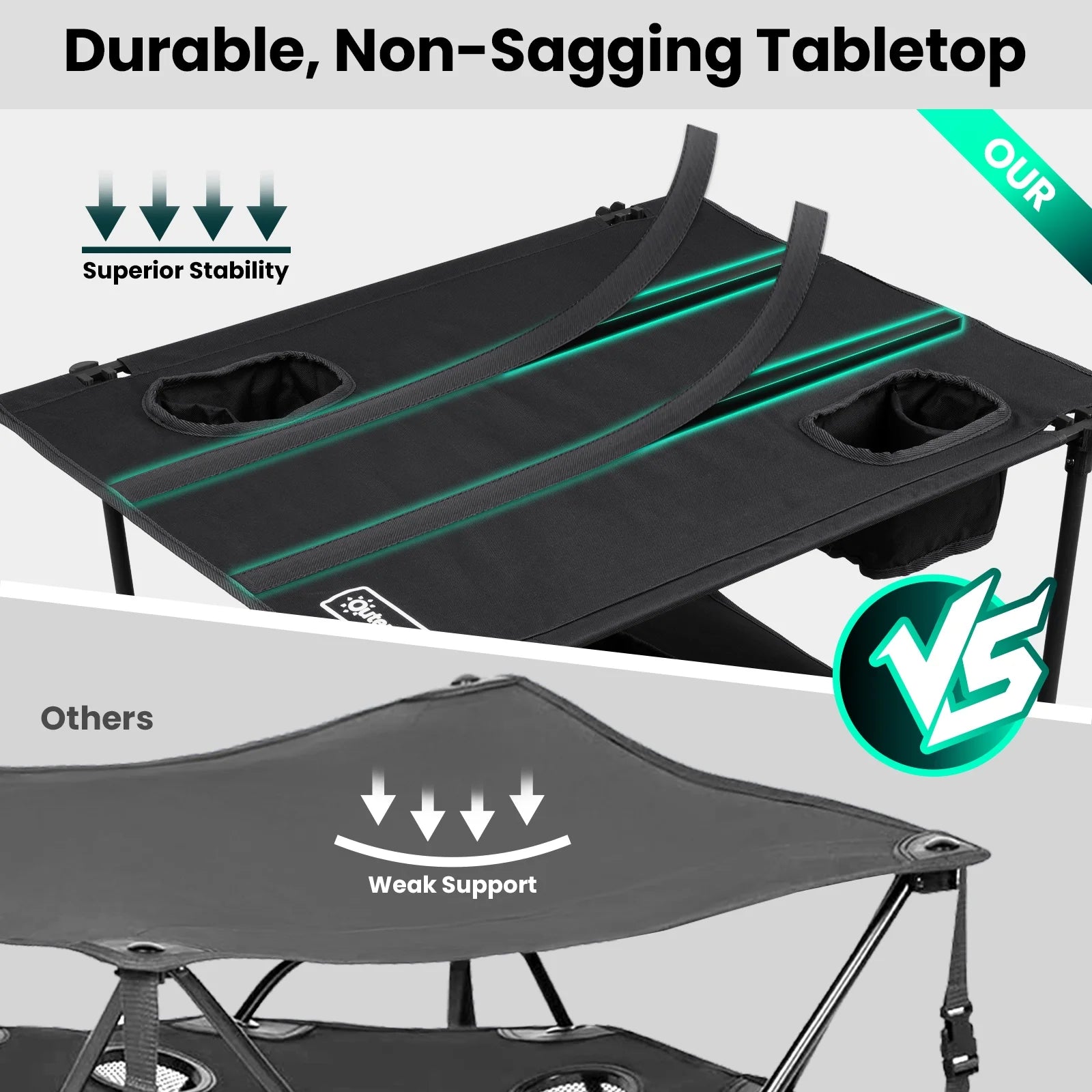 Folding Camping Table, Portable Outdoor Picnic Table