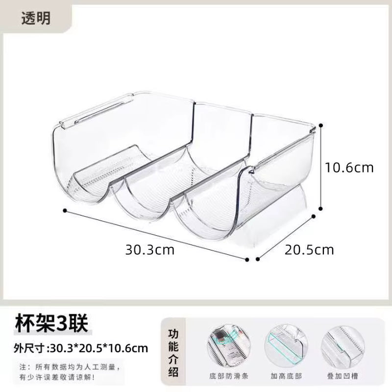 Transparent Creative Desktop Cup Rack Stackable Mug Wine Glass Holder with Umbrella Storage for Home Office Kitchen Organization