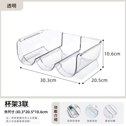 Transparent Creative Desktop Cup Rack Stackable Mug Wine Glass Holder with Umbrella Storage for Home Office Kitchen Organization