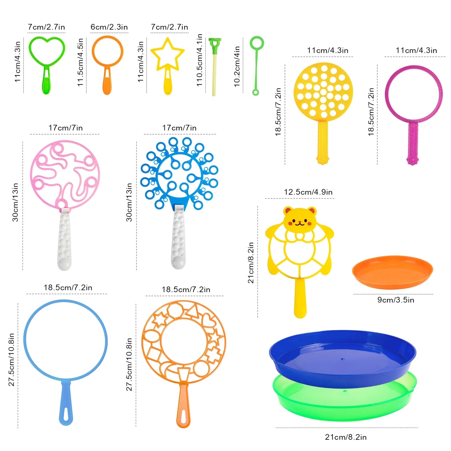 Big Bubble Wands Set for Kids, Giant Bubble Maker Toys with Tray for Summer Outdoor Activities Party Favors Gifts & Wedding, 15 Pcs