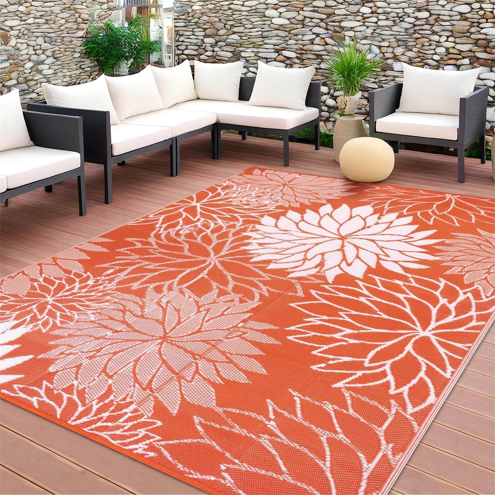 Outdoor Rugs for Patios Clearance 6'X9' Waterproof Patio Mat Plastic Straw Rug Reversible RV Camping Tent Rug outside Area Rug for RV, Patios,Deck, Beach,Balcony, Camping