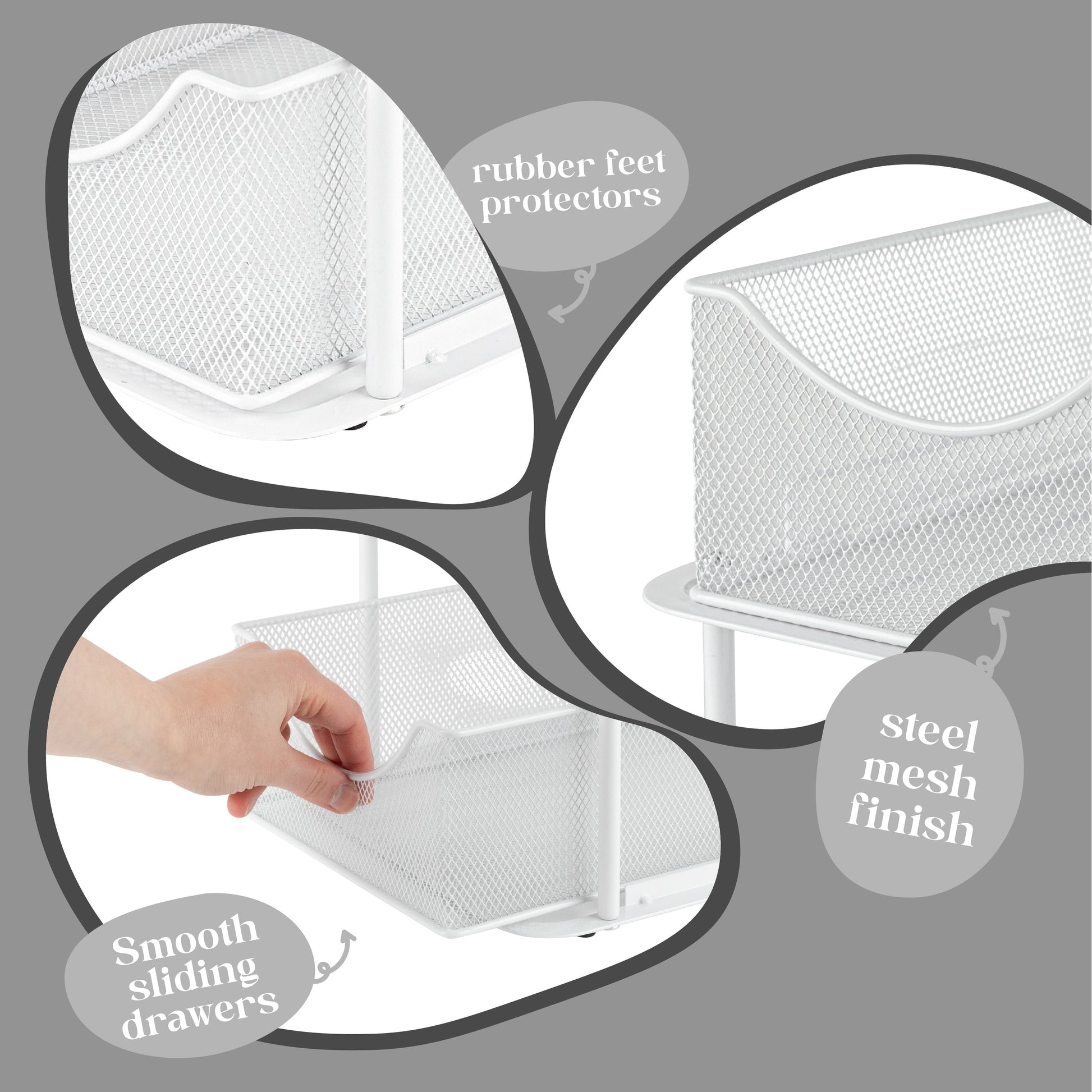 2 Tier under Sink Bathroom Organizers and Storage (2 Pack) - 14" L X 9.3" W X 12.25" H