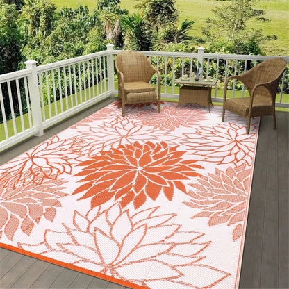 Outdoor Rugs for Patios Clearance 6'X9' Waterproof Patio Mat Plastic Straw Rug Reversible RV Camping Tent Rug outside Area Rug for RV, Patios,Deck, Beach,Balcony, Camping