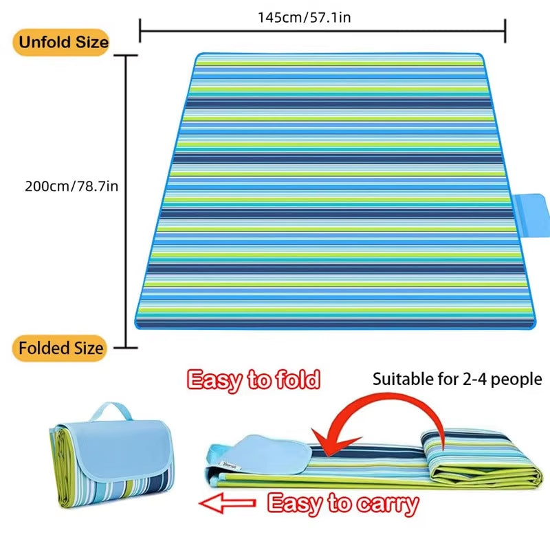 1PC Waterproof Sandproof Camping Mat Picnic Blanket Beach Mat Portable Camping Beach Blanket for Hiking Camping Foldable