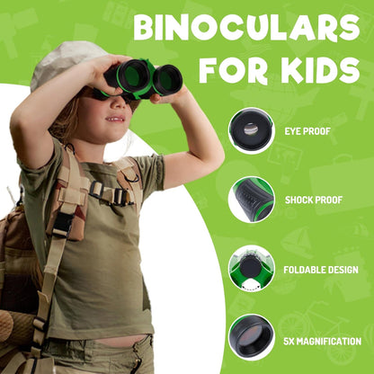 Kids Explorer Kit & Bug Catching Kit, 16 Pcs Outdoor Exploration Safari Kit for Kids Camping with Binoculars, Adventure, Hunting, Hiking, Educational Toy Gift for 3-12 Years Old Boys Girls