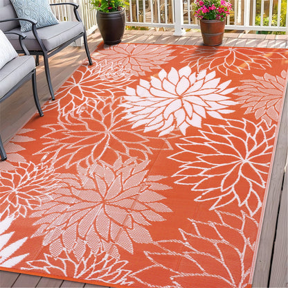 Outdoor Rugs for Patios Clearance 6'X9' Waterproof Patio Mat Plastic Straw Rug Reversible RV Camping Tent Rug outside Area Rug for RV, Patios,Deck, Beach,Balcony, Camping