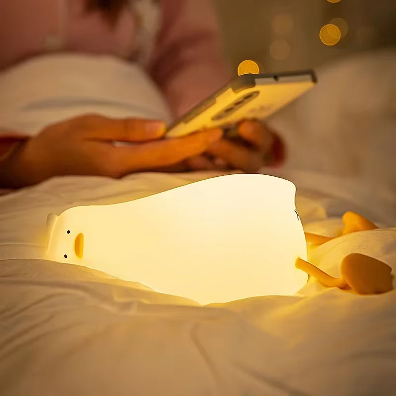 Lie Flat Duck Tap Night Light Tap Light Ambient Light Bedside Lamp Gift Light Rechargeable Table Lamp Atmosphere Lamp
