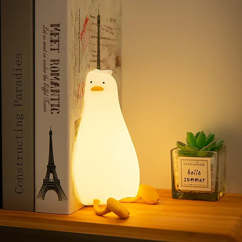 Lie Flat Duck Tap Night Light Tap Light Ambient Light Bedside Lamp Gift Light Rechargeable Table Lamp Atmosphere Lamp