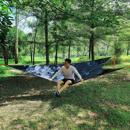 400X400X300CM Outdoor Camping Triangle Hammock Oxford Cloth Camping anti Rollover Hammock with Tensioner