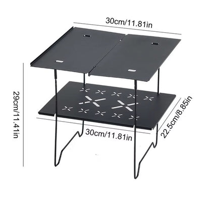 Folding Camping Table Compact Camping Picnic Table Double Layer Portable Table Camping Desk Beach Tables Outdoor Camping Table