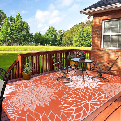 Outdoor Rugs for Patios Clearance 6'X9' Waterproof Patio Mat Plastic Straw Rug Reversible RV Camping Tent Rug outside Area Rug for RV, Patios,Deck, Beach,Balcony, Camping