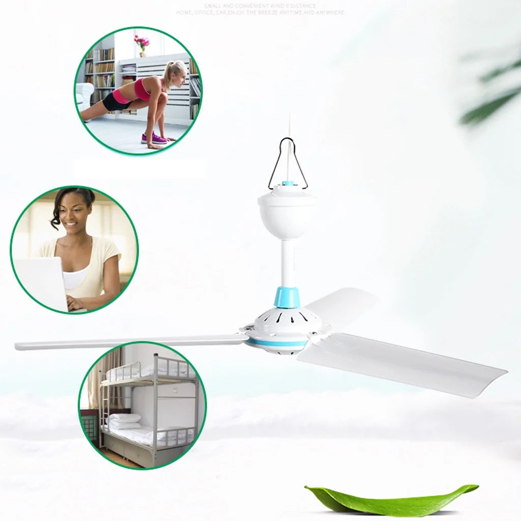 Portable Camping Fan Mini USB Tent Fan for Camping Celling Fan Outdoor Gazebo Fan Canopy Hanging Fan Battery Powered