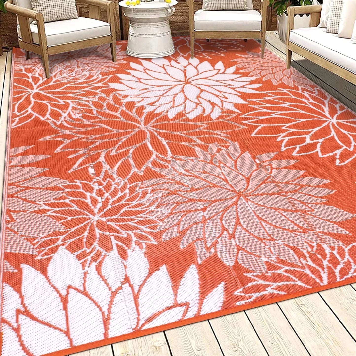 Outdoor Rugs for Patios Clearance 6'X9' Waterproof Patio Mat Plastic Straw Rug Reversible RV Camping Tent Rug outside Area Rug for RV, Patios,Deck, Beach,Balcony, Camping
