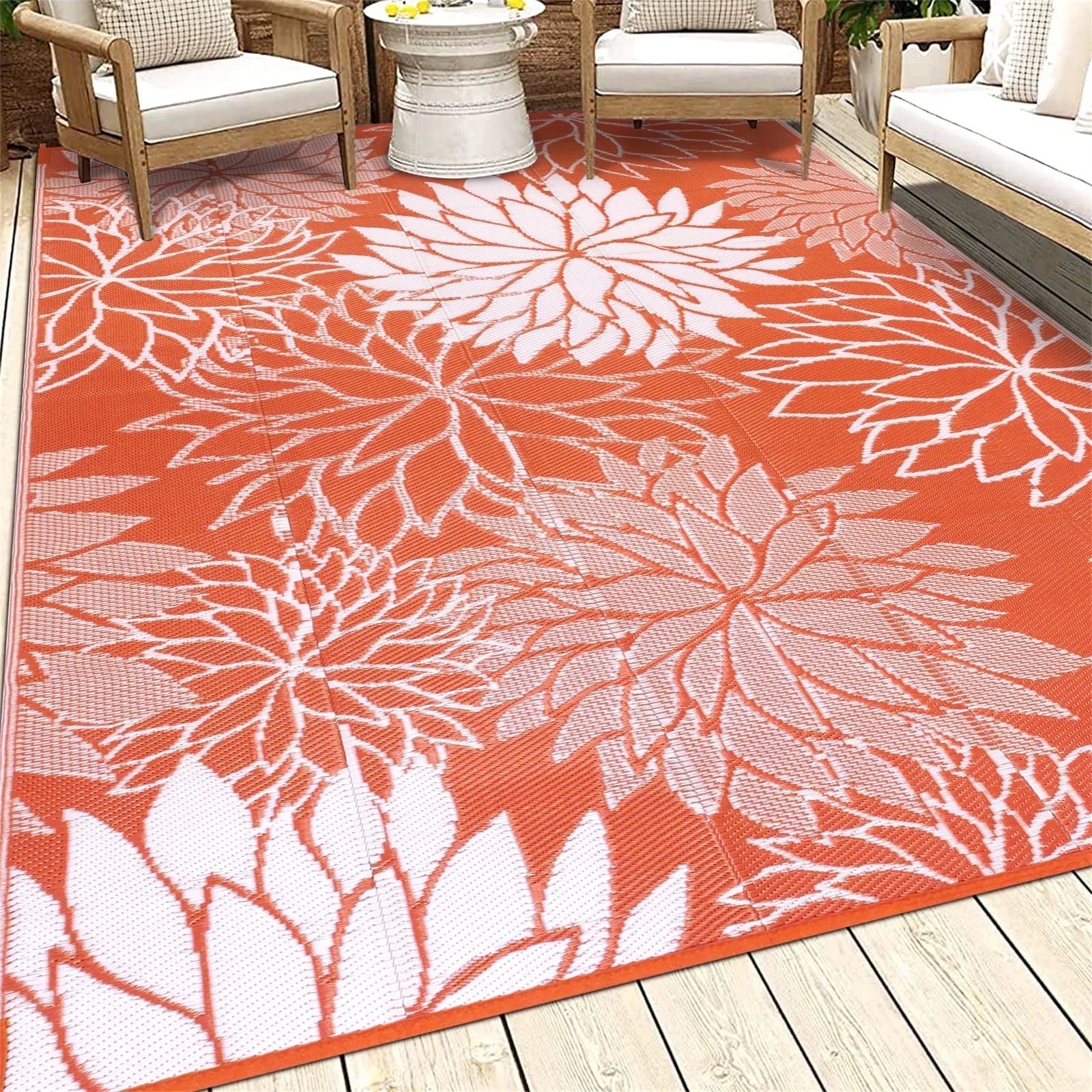 Outdoor Rugs for Patios Clearance 6'X9' Waterproof Patio Mat Plastic Straw Rug Reversible RV Camping Tent Rug outside Area Rug for RV, Patios,Deck, Beach,Balcony, Camping