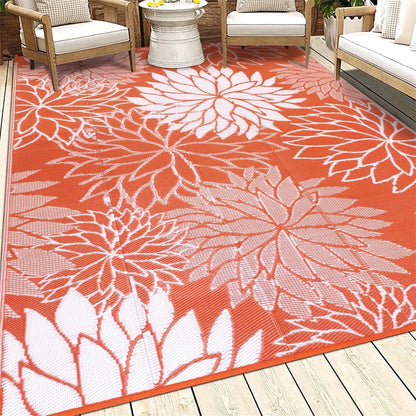 Outdoor Rugs for Patios Clearance 6'X9' Waterproof Patio Mat Plastic Straw Rug Reversible RV Camping Tent Rug outside Area Rug for RV, Patios,Deck, Beach,Balcony, Camping