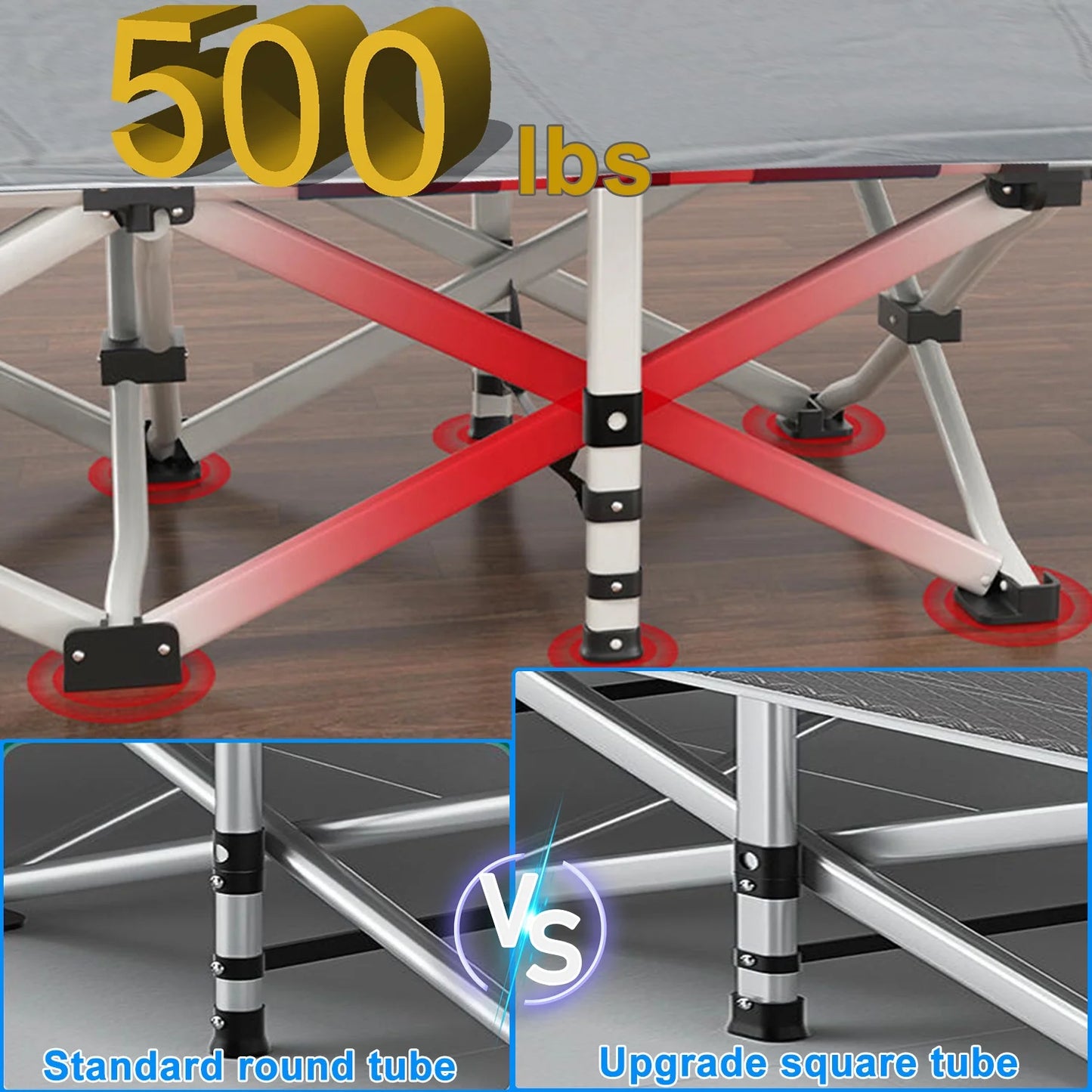 Folding Camping Cot with Pillow, 75" X 28" Heavy Duty Folding Bed Cot with Carry Bag for Traveling Camp Office