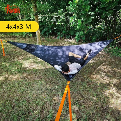 400X400X300CM Outdoor Camping Triangle Hammock Oxford Cloth Camping anti Rollover Hammock with Tensioner