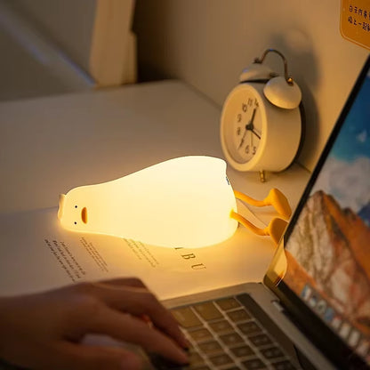 Lie Flat Duck Tap Night Light Tap Light Ambient Light Bedside Lamp Gift Light Rechargeable Table Lamp Atmosphere Lamp